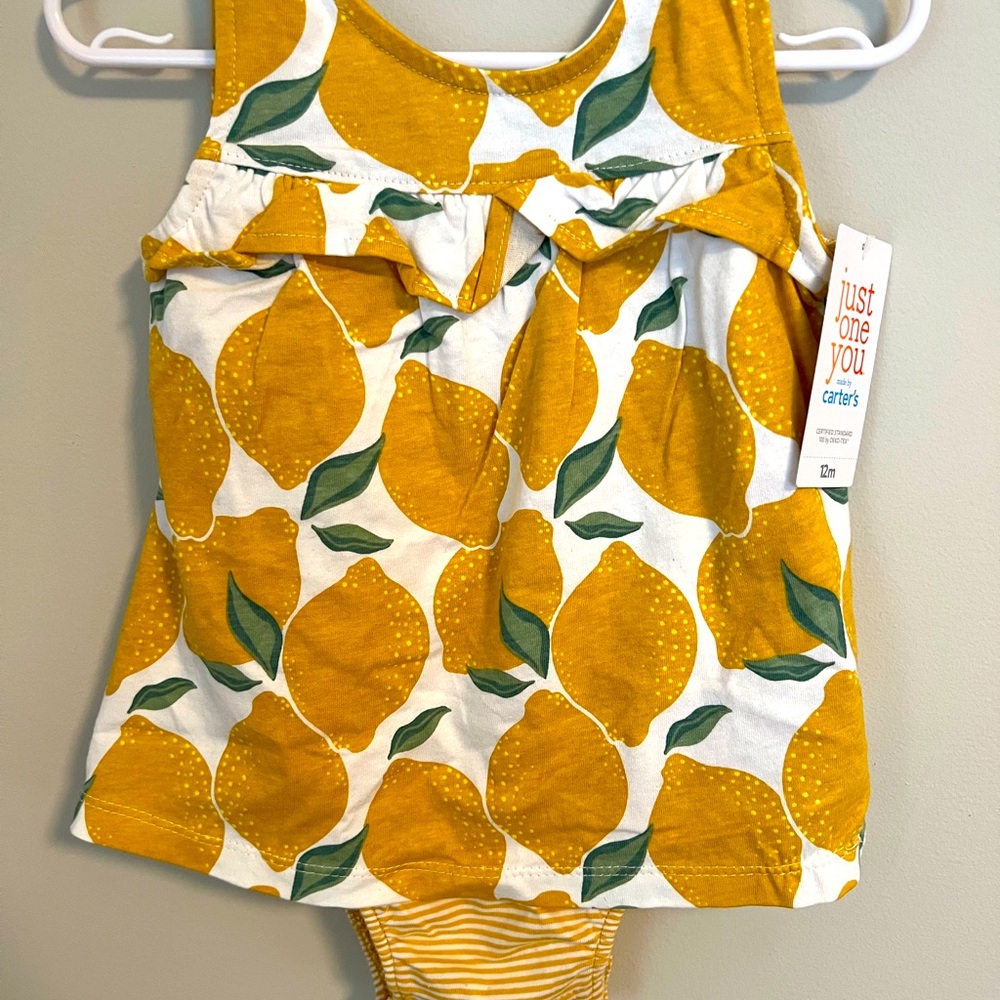 Carter's Yellow Diaper Covers with Lemon Print